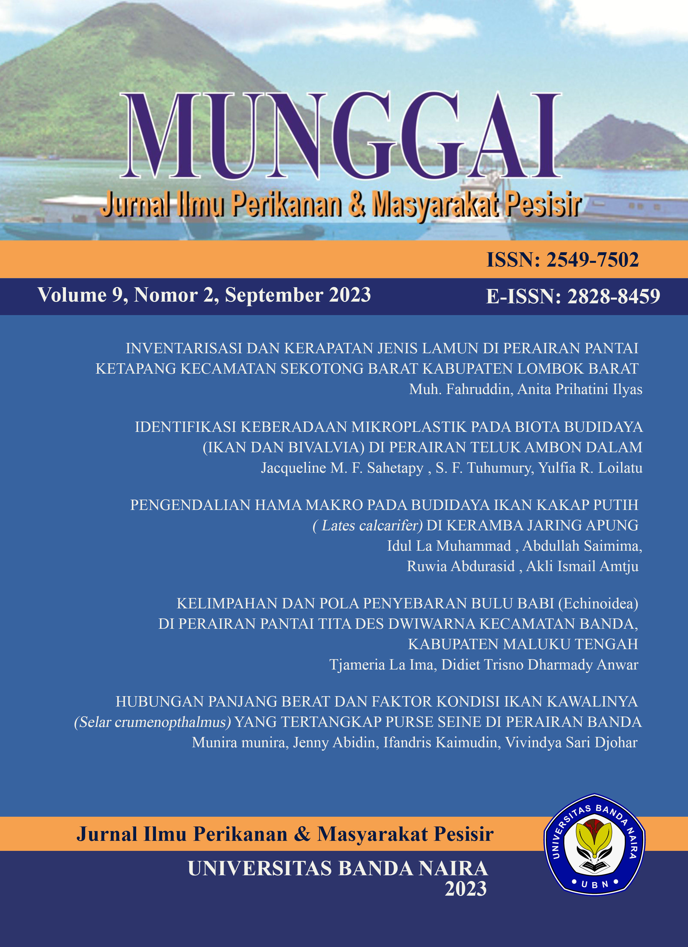 					View Vol. 9 No. 2 (2023): Jurnal Ilmu Perikanan Dan Masyarakat Pesisir
				