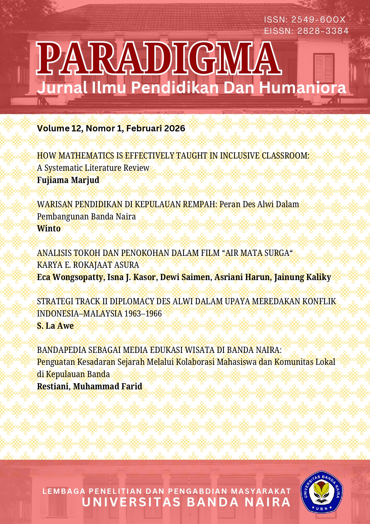					View Vol. 12 No. 1 (2026): PARADIGMA JURNAL ILMU PENDIDIKAN DAN HUMANIORA
				